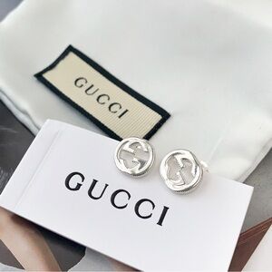Gucci Silver Logo Heels